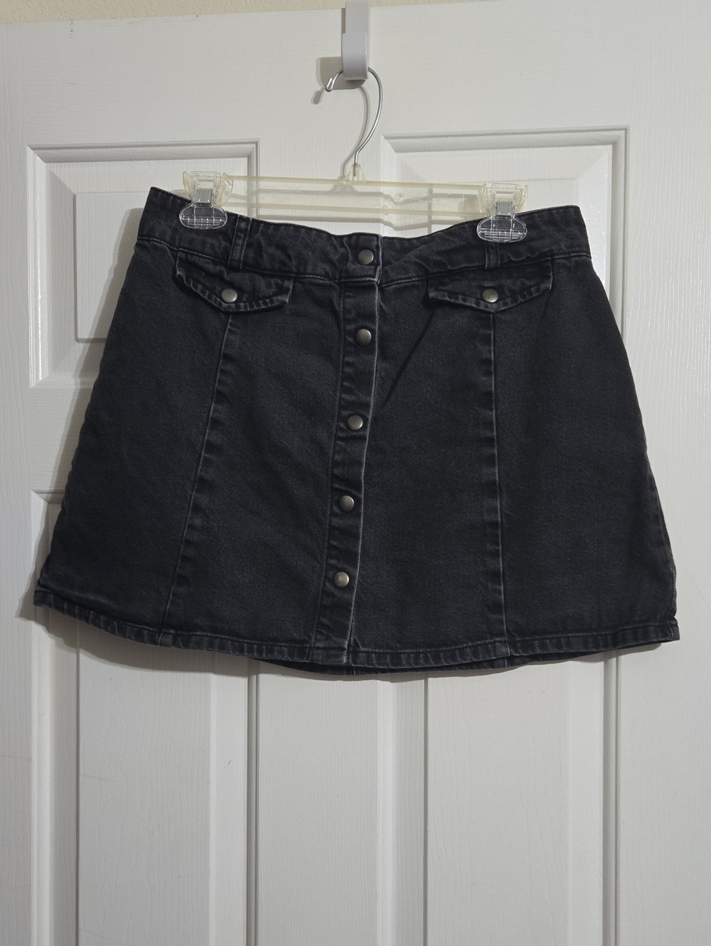 BDG Urban Outfitters Black Button-Front A-Line Mini Skirt